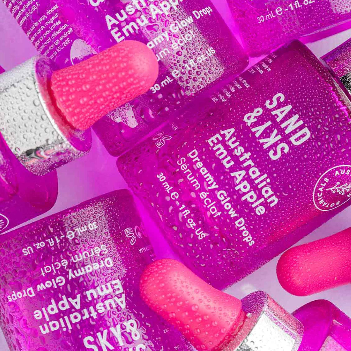 Lifestyle image of Sand & Sky Vitamin C Serum Glow Drops on a vanity