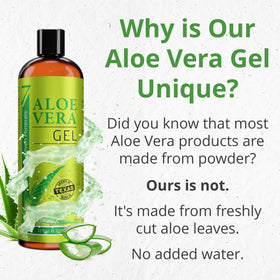 Lifestyle image of Seven Minerals Aloe Vera Gel on a bathroom counter