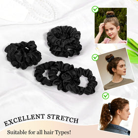 Lifestyle image of SEVEN STYLE satin scrunchies in use