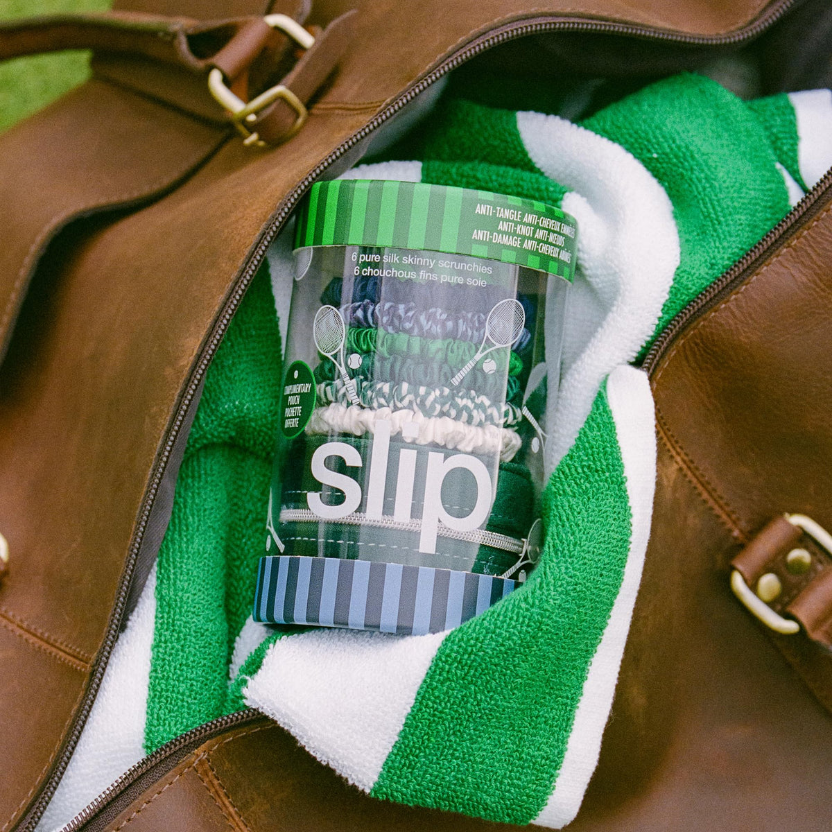 Lifestyle image of SLIP Silk Hair Ties in use