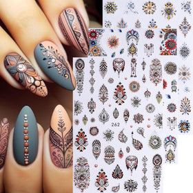 Lifestyle image of STZPRONAIL nail stickers with nail polish and tools