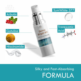 Lifestyle image of SUN COAST SCIENCES Derma Bright MD serum in bathroom setting