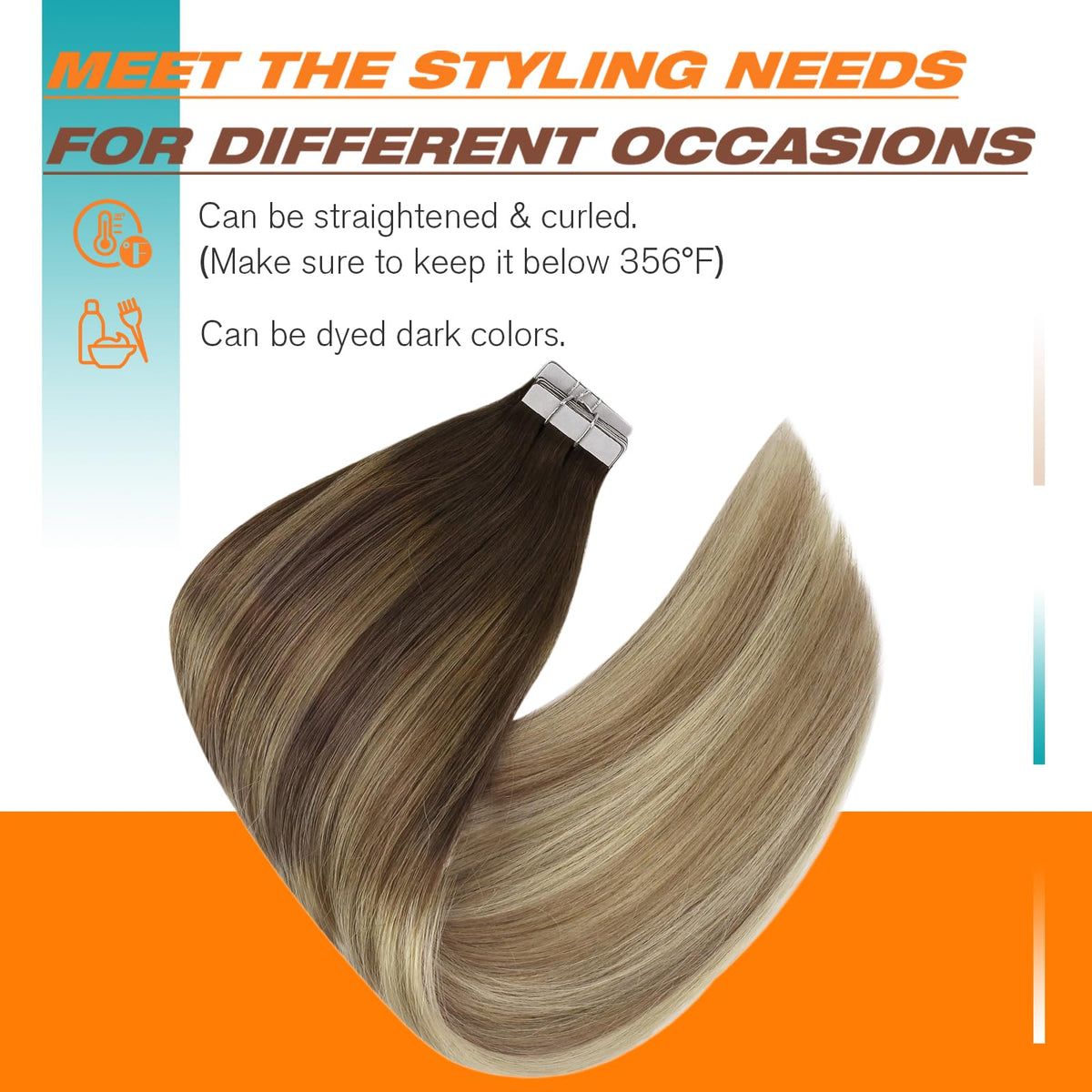 Lifestyle image of Sunny Hair Tape in Hair Extensions styled