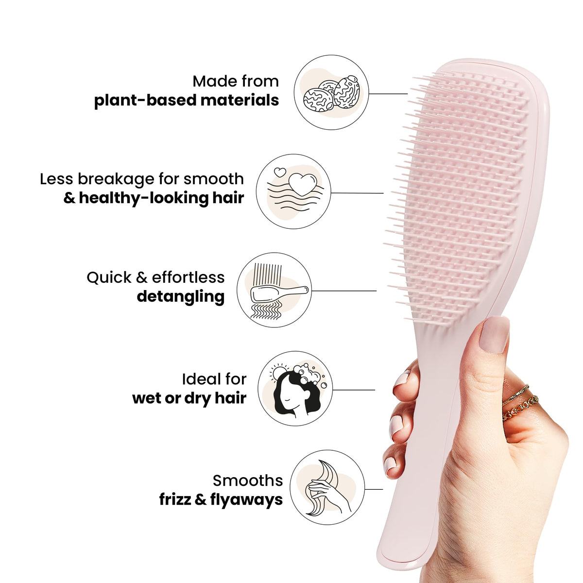 Lifestyle image of TANGLE TEEZER Plant-Based Detangler Brush in use