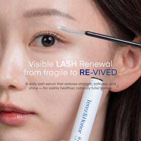 Lifestyle image of TEREZ & HONOR lash serum on vanity
