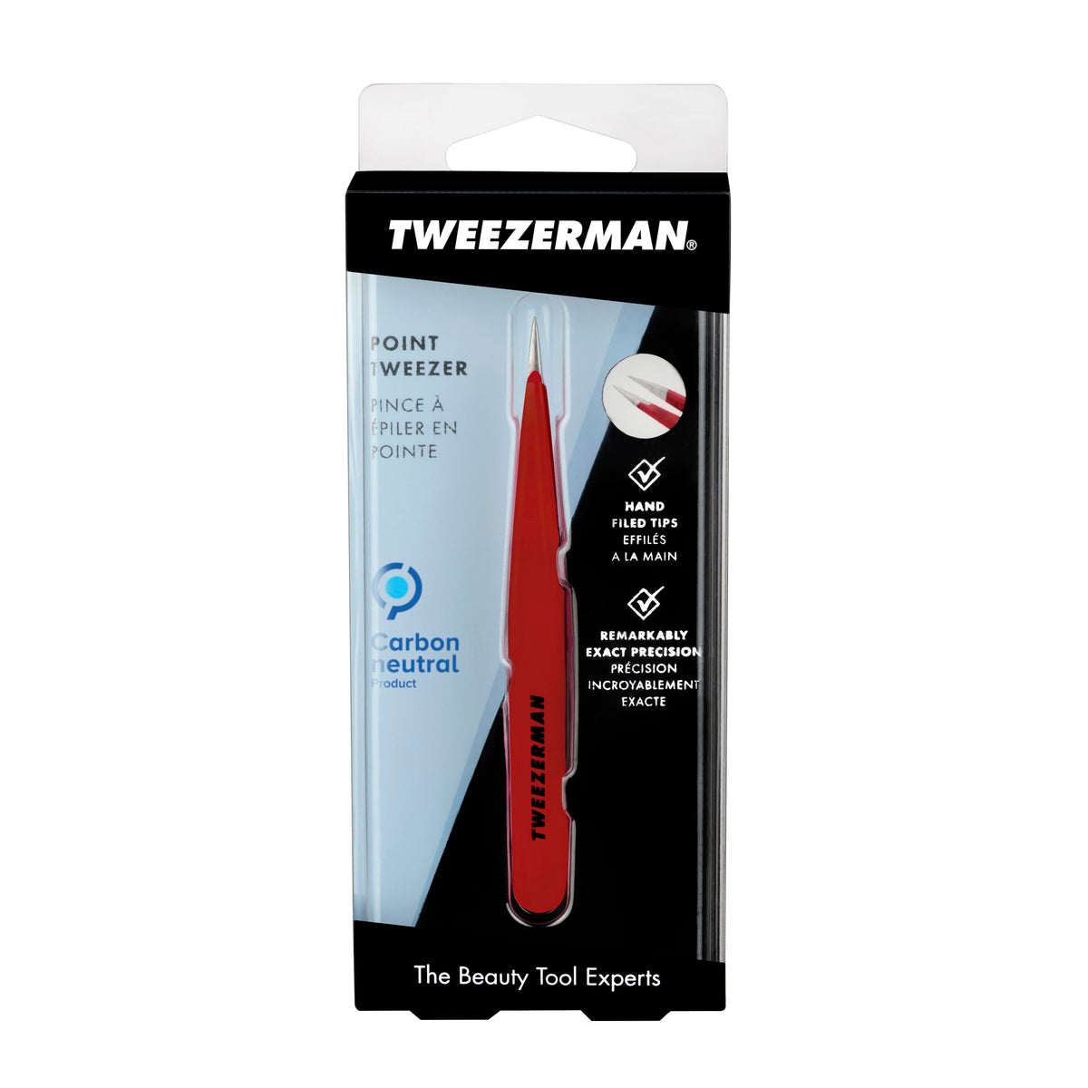 Lifestyle image of Tweezerman Point Tweezer in use for eyebrow grooming