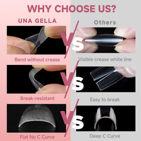 Lifestyle image of UNA GELLA Medium Square Nail Tips in use