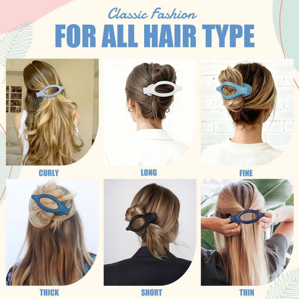 Lifestyle image of USDNICE Flat Hair Clips in use during yoga