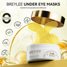Lifestyle image of using BREYLEE 24K Gold Eye Masks