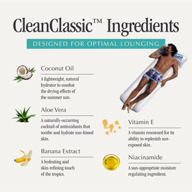 Lifestyle image of VACATION Sunscreen Lotion being applied at the beach
