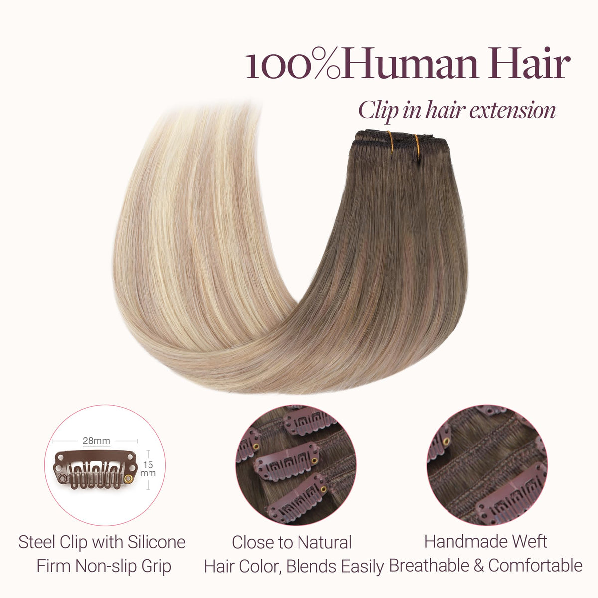 Lifestyle image of woman wearing GOO GOO Clip in Hair Extensions