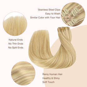 Lifestyle image of woman wearing GOO GOO Clip in Hair Extensions