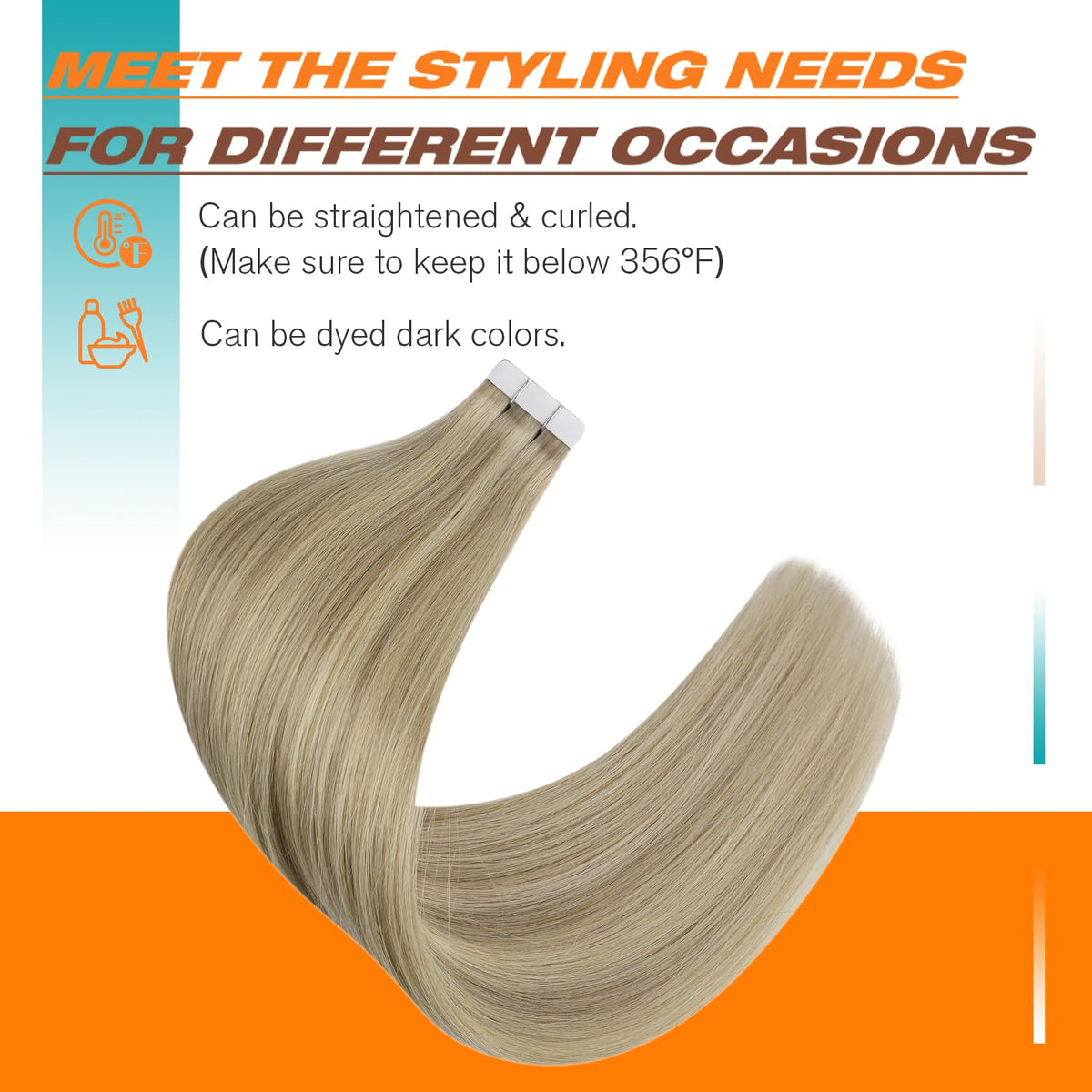 Lifestyle image of woman wearing Sunny Hair Tape in Extensions