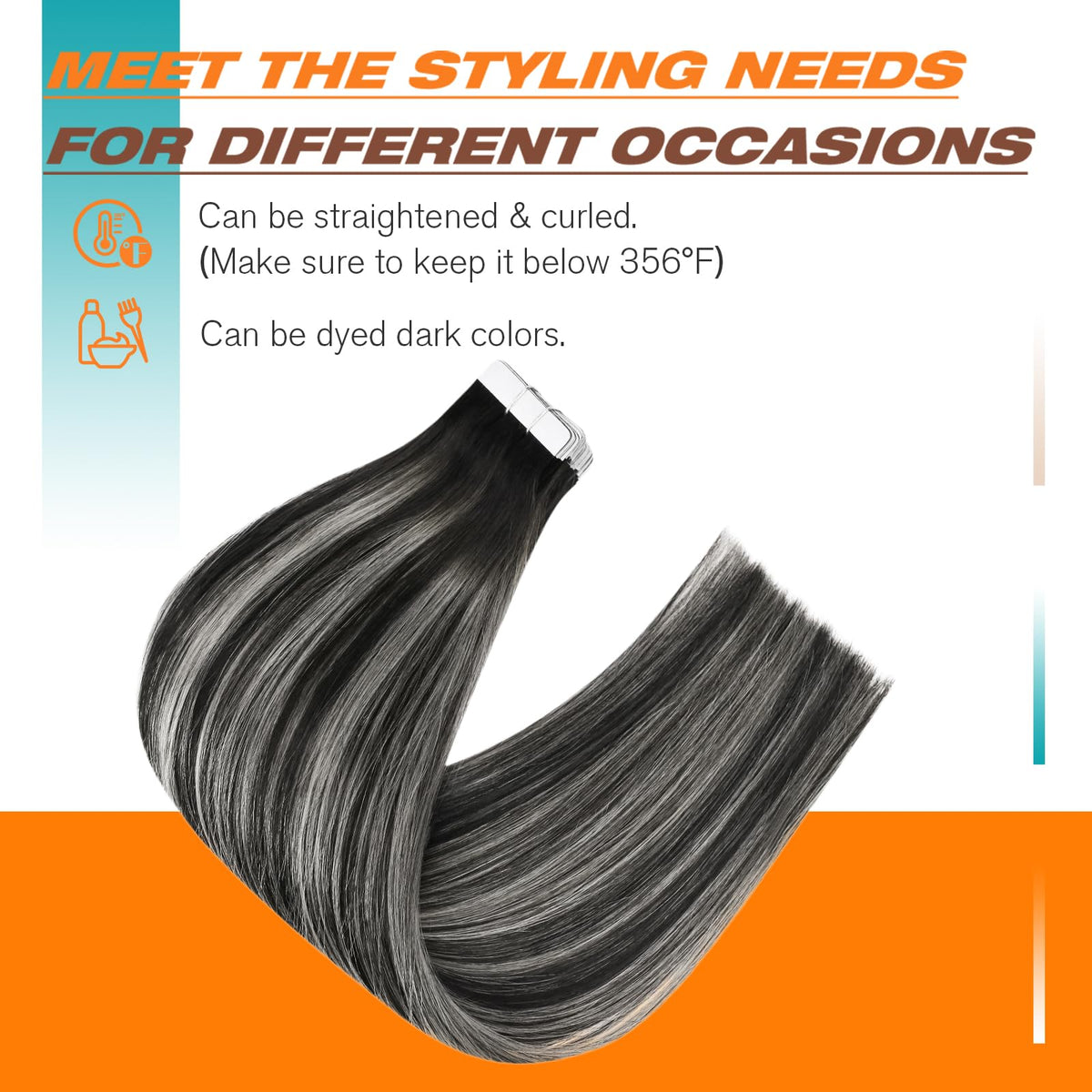 Lifestyle image of woman wearing Sunny Hair Tape in Hair Extensions
