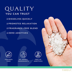 Lifestyle image of YARELI Magnesium Flakes in a bath setting