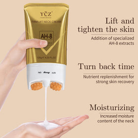Lifestyle image of Ycz Neck Cream in bathroom setting