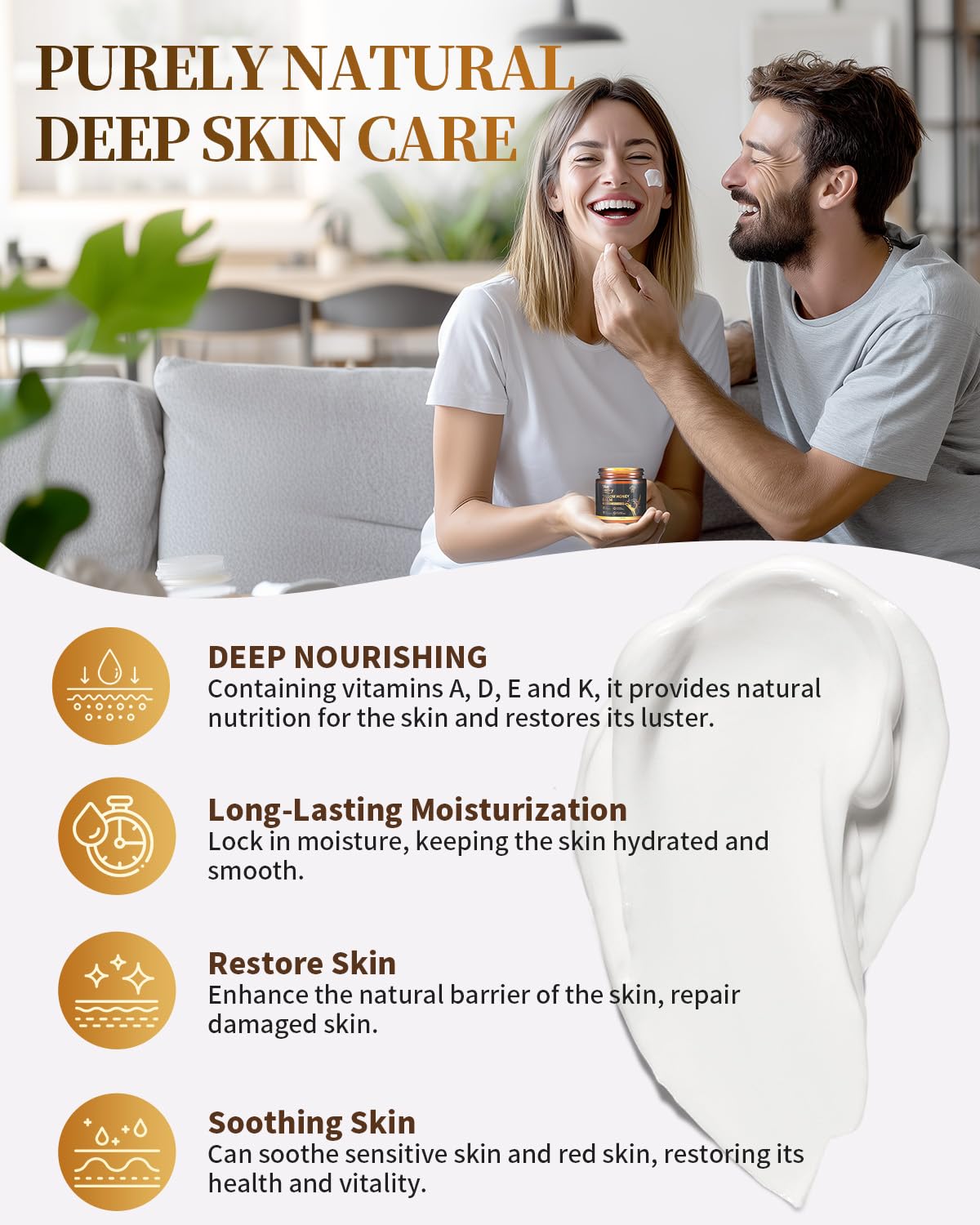 Lifestyle scene featuring Blue Sea Sky Organic Whipped Beef Tallow Moisturiser