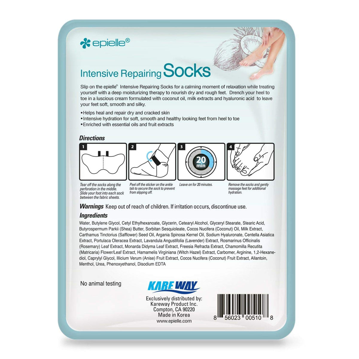 Lifestyle scene featuring Epielle Intensive Repairing Foot Mask