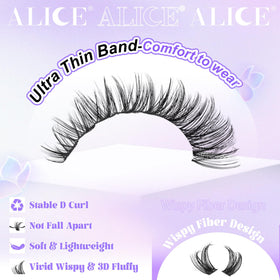 Lifestyle scene of ALICE Lash Clusters Kit in use with natural lashes