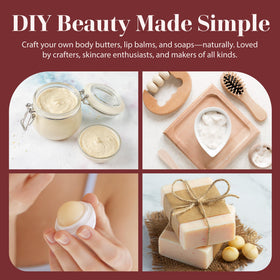 Lifestyle scene of DIY skincare products with kokum butter