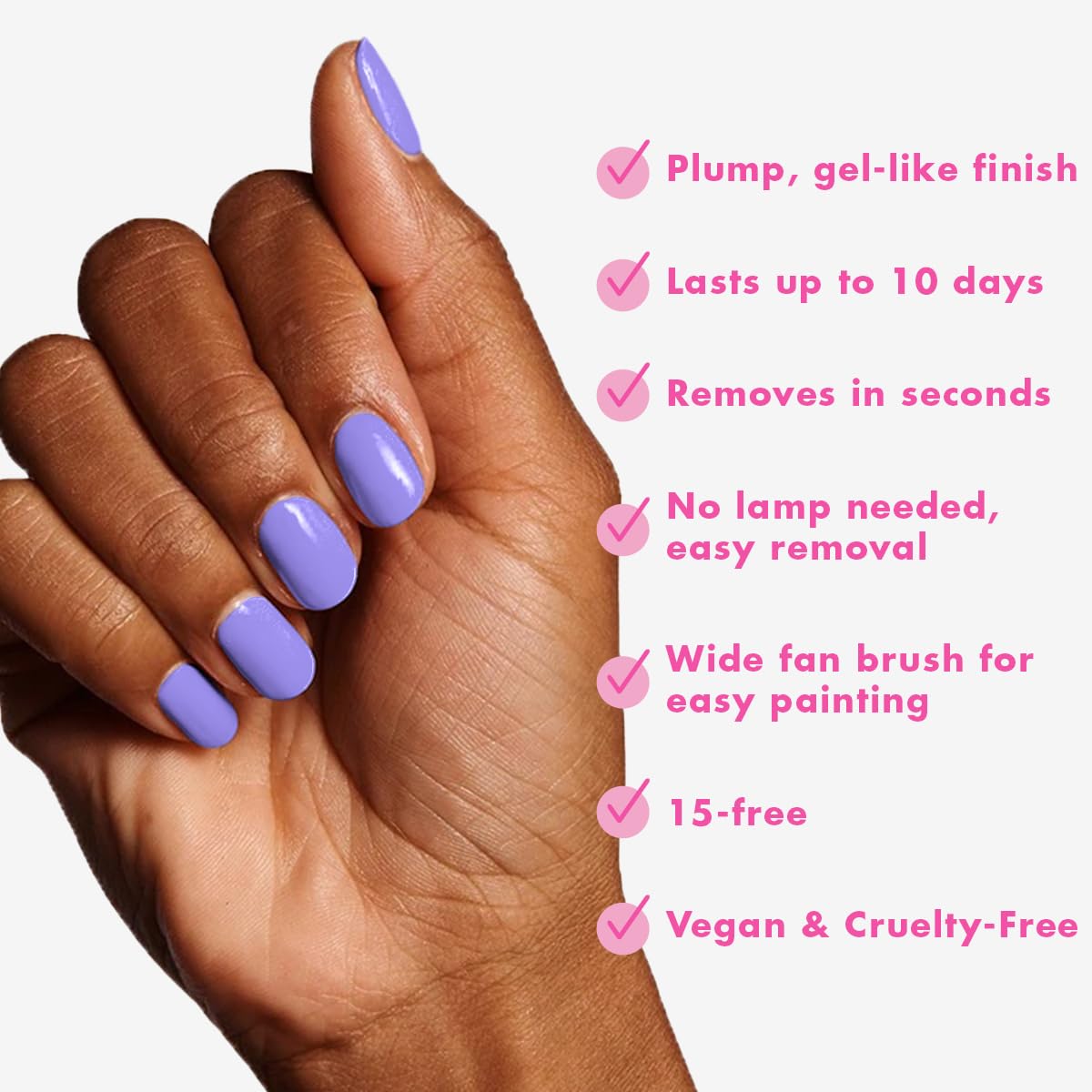 Lifestyle scene of hands applying Olive & June nail polish