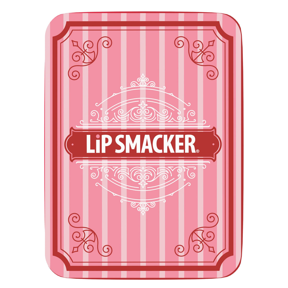 Lifestyle scene of Lip Smacker Holiday Lip Balm Trio Tin on a cozy background