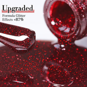 Lifestyle scene of nails with Double Rhythm Glitter Gel Polish