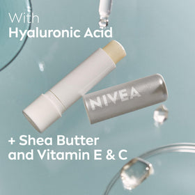 Lifestyle scene of NIVEA Dewy Lip Care being applied