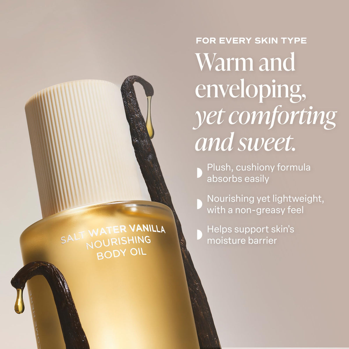 Lifestyle scene of Saltair Body Oil in bathroom
