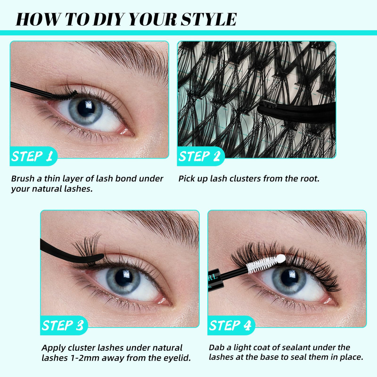 Lifestyle scene using AMZGIRL LASH Lash Clusters