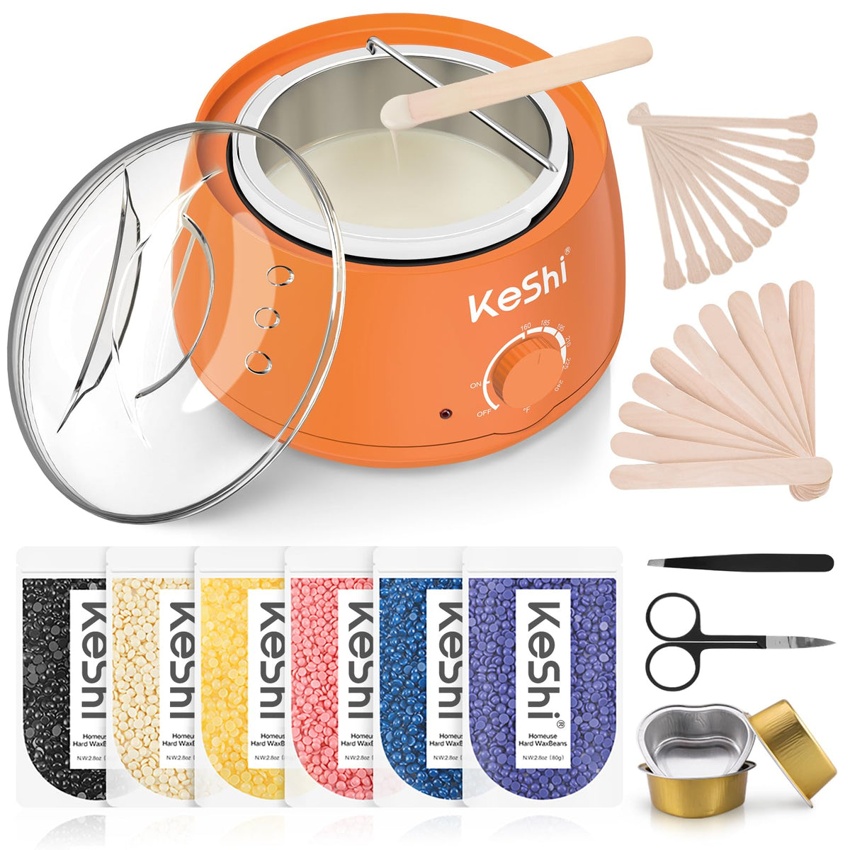 Lifestyle scene using KeShi waxing kit at home