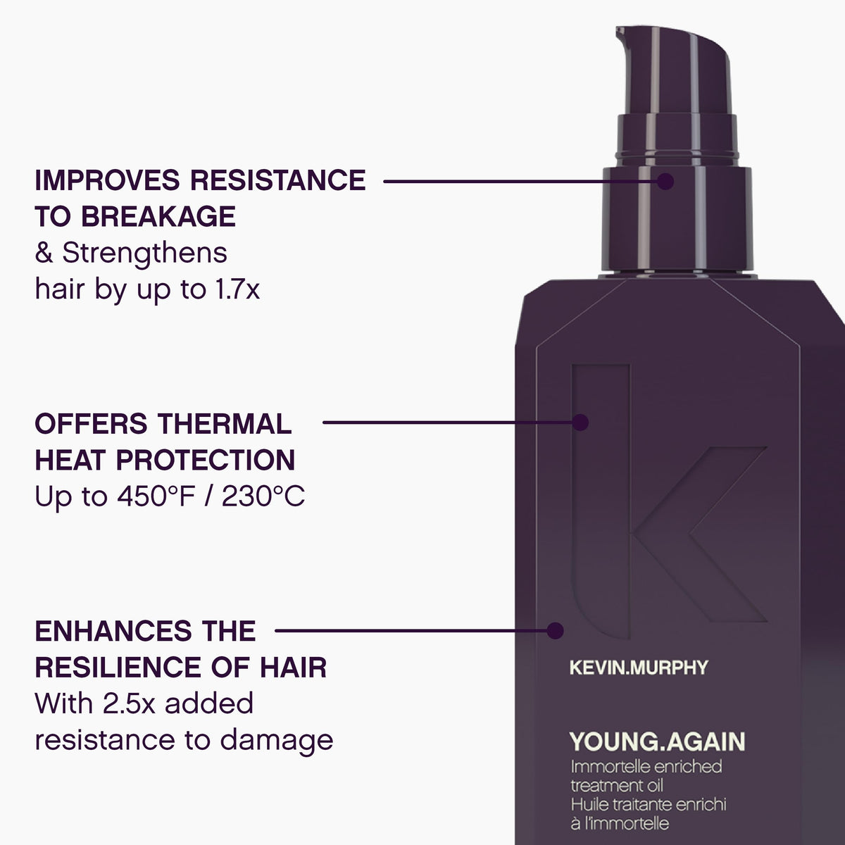 Lifestyle scene using KEVIN.MURPHY Young Again Hair Oil