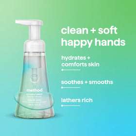 Lifestyle scene using Method Foaming Hand Wash Coconut Water in kitchen