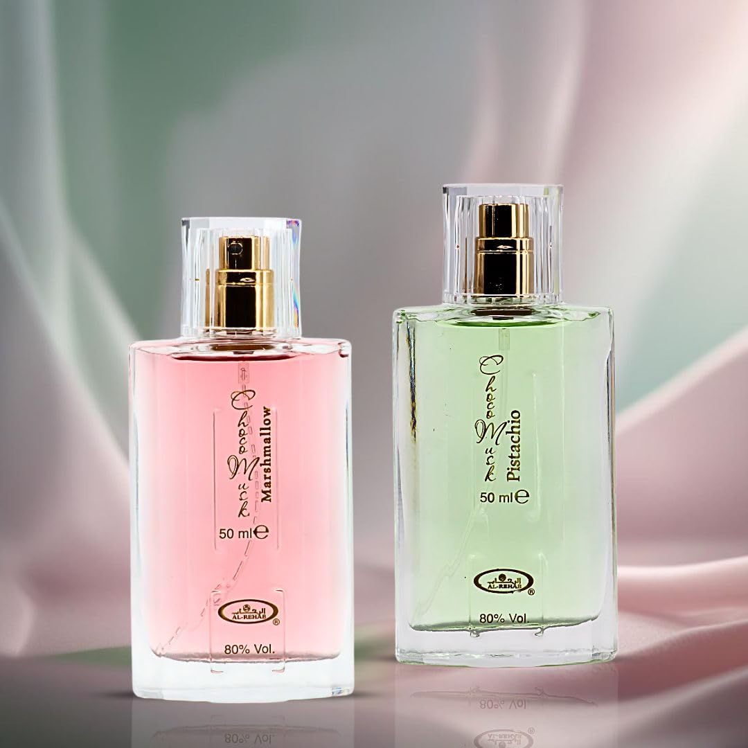 Lifestyle scene with Al-Rehab Choco Musk fragrances