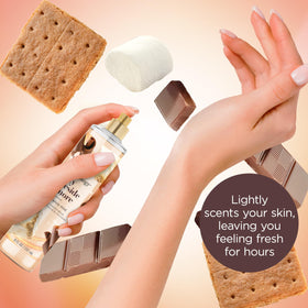 Lifestyle scene with Bodycology Fireside S'more Body Mist