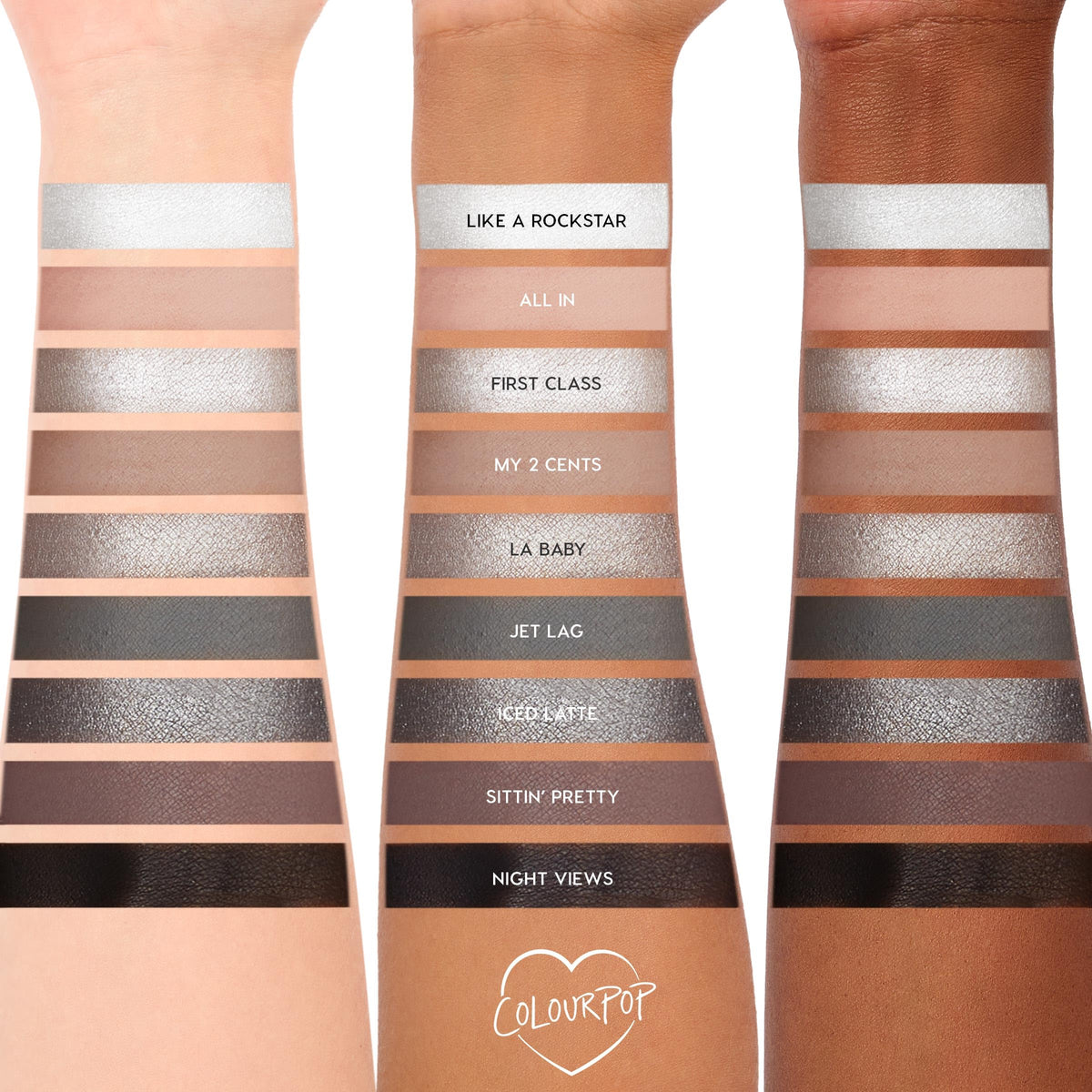 Lifestyle scene with ColourPop Eyeshadow Palette Gone Metal in use
