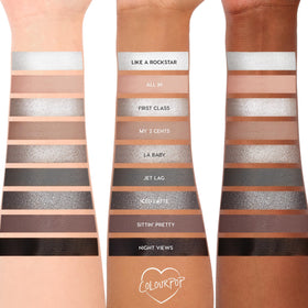 Lifestyle scene with ColourPop Eyeshadow Palette Gone Metal in use