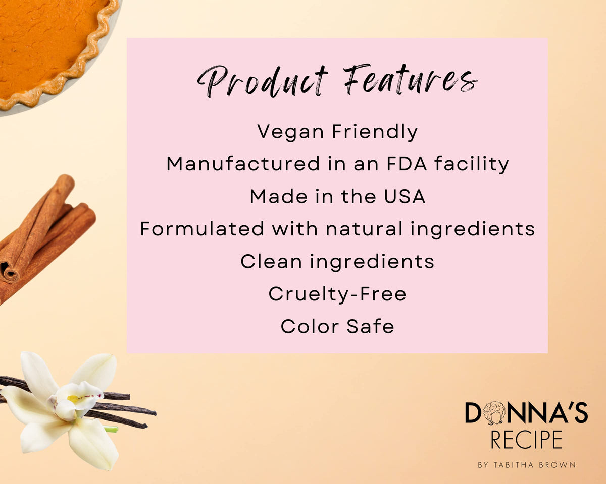 Lifestyle scene with Donna's Recipe Sweet Potato Pie Hair Butter