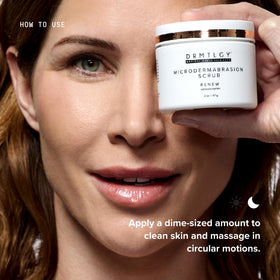 Lifestyle scene with DRMTLGY Microdermabrasion Scrub