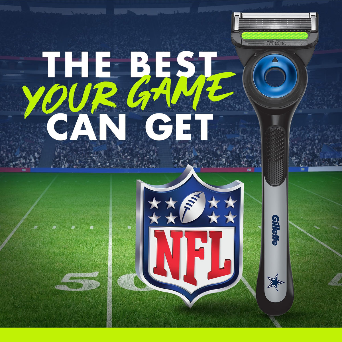 Lifestyle scene with Gillette Labs Cowboys Edition razor