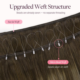 Lifestyle scene with GOO GOO Micro Beaded Weft Hair Extensions styled