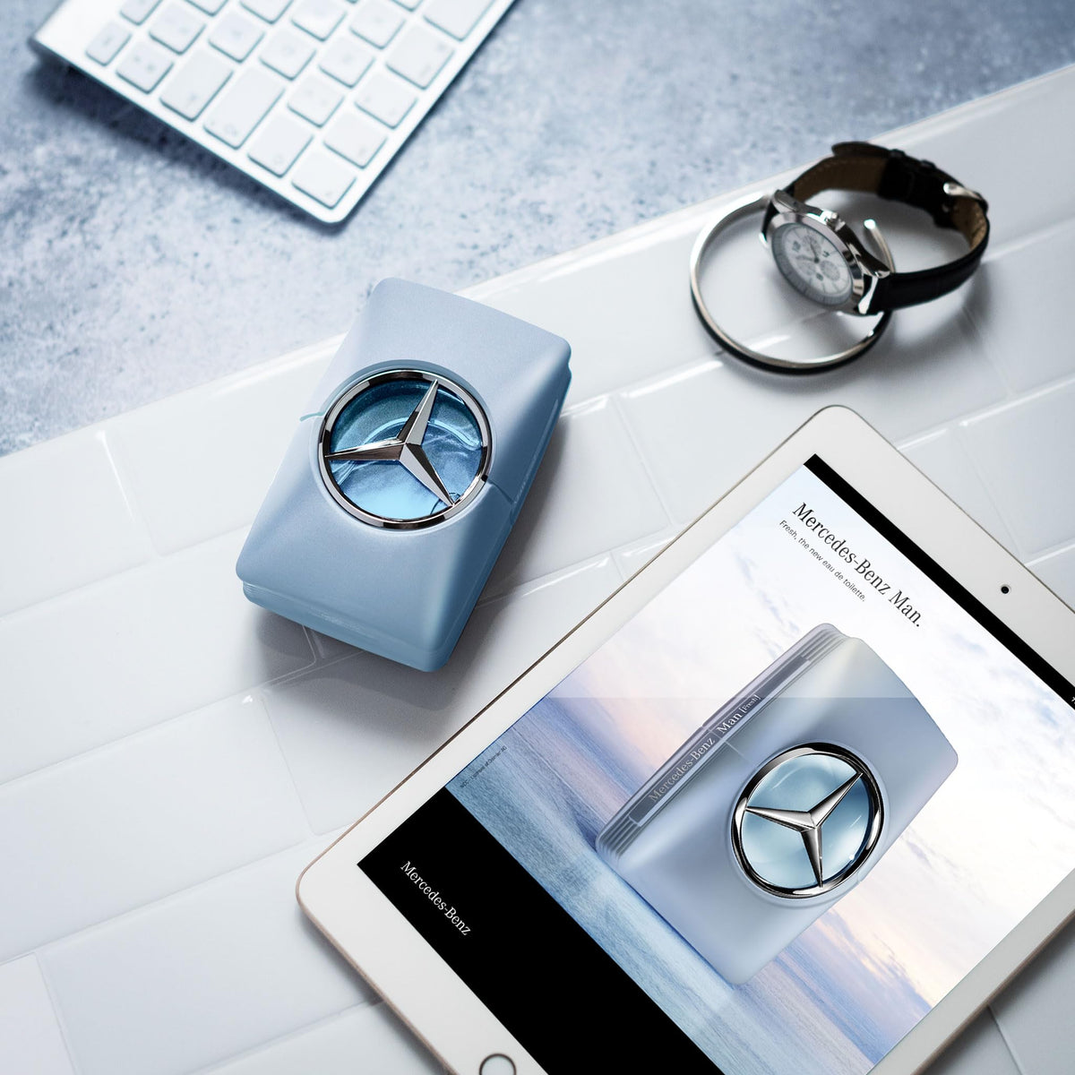 Lifestyle scene with Mercedes Benz Man Fresh in use
