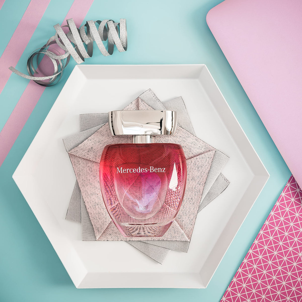 Lifestyle scene with Mercedes Benz Rose Eau De Toilette