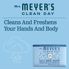 Lifestyle scene with Mrs. MEYER'S Clean Day Bar Soap in bathroom