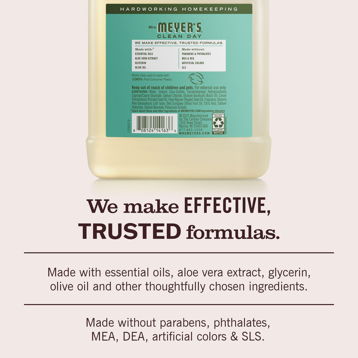 Lifestyle scene with Mrs. MEYER'S Hand Soap Refill Basil in a kitchen