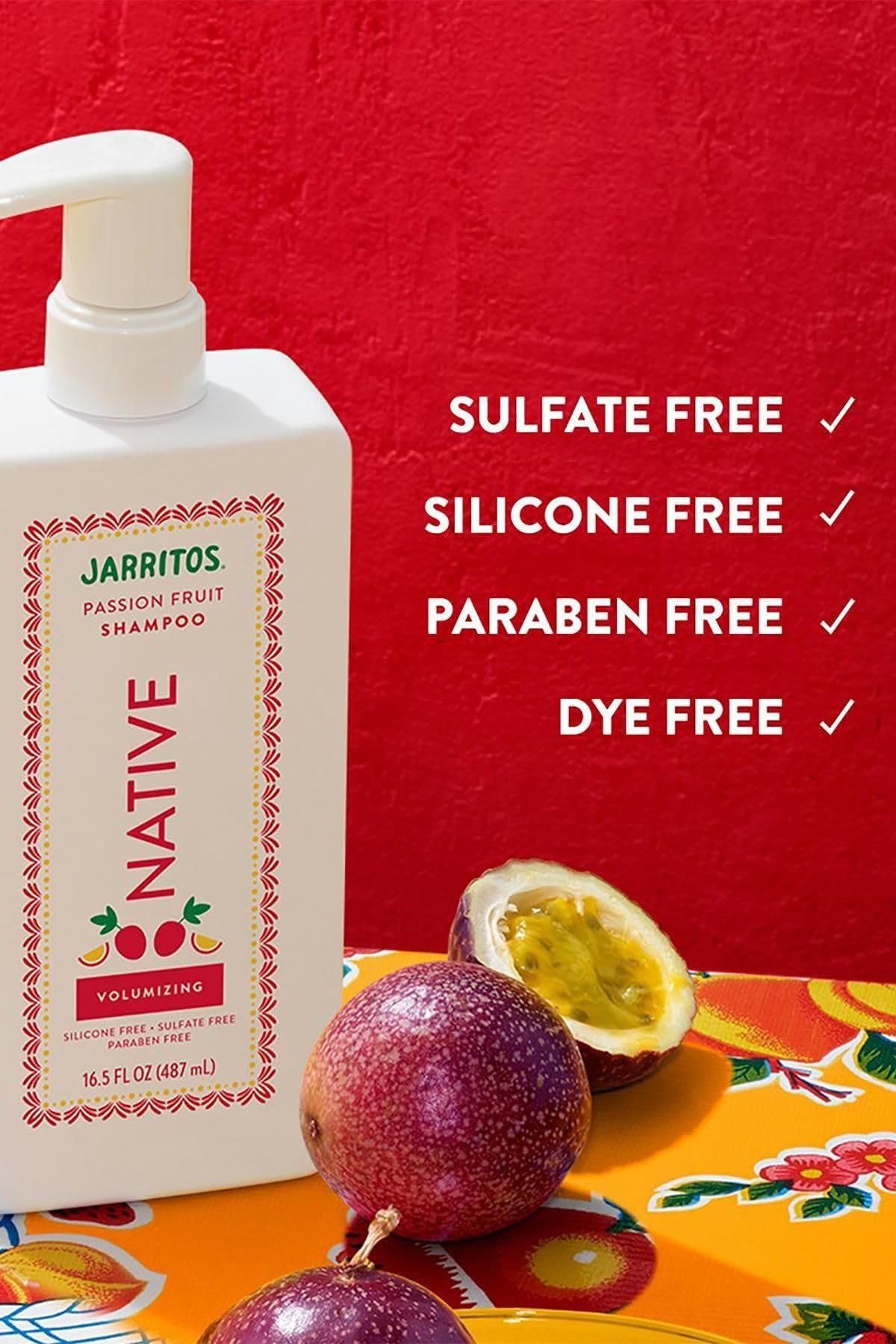 Lifestyle scene with Native Passion Fruit Shampoo