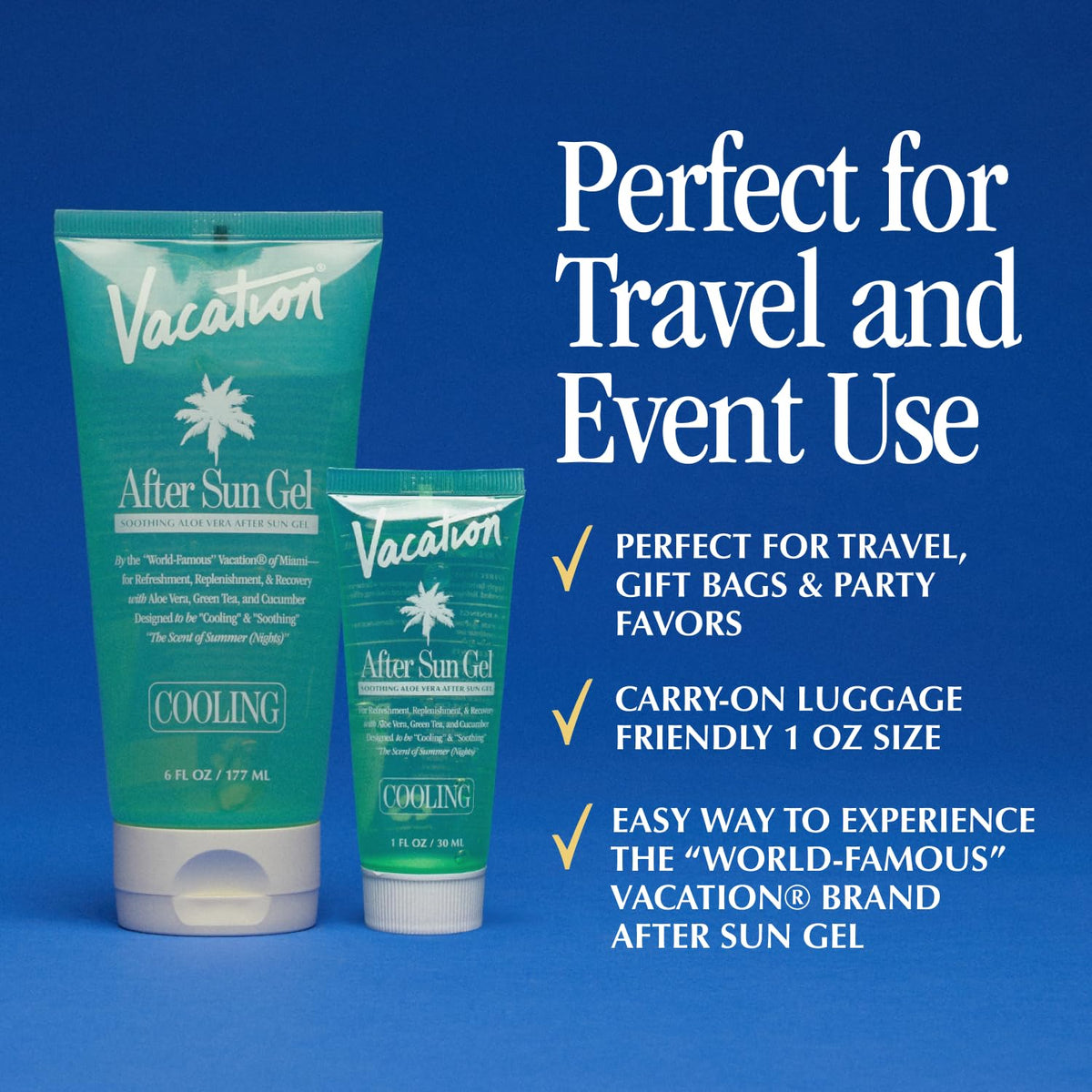 Lifestyle scene with VACATION Aloe Vera Gel by the pool