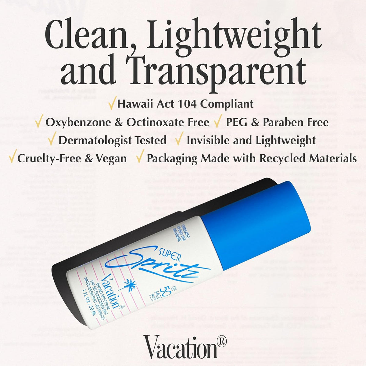 Lifestyle scene with VACATION Mini Super Spritz SPF 50 at the pool