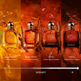 Lifestyle shot of Armani Beauty Stronger With You Eau de Toilette in a modern setting