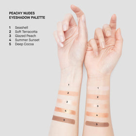 Lifestyle shot of Bobbi Brown All Nudes Eyeshadow Palette in use on model